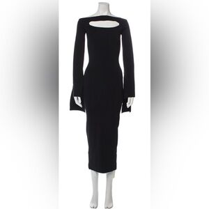 Solace London Black Long Sleeve Cutout Dress